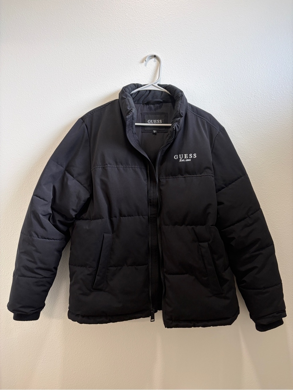 GUESS Black Quilted Puffer Jacket - Picture 3 of 5